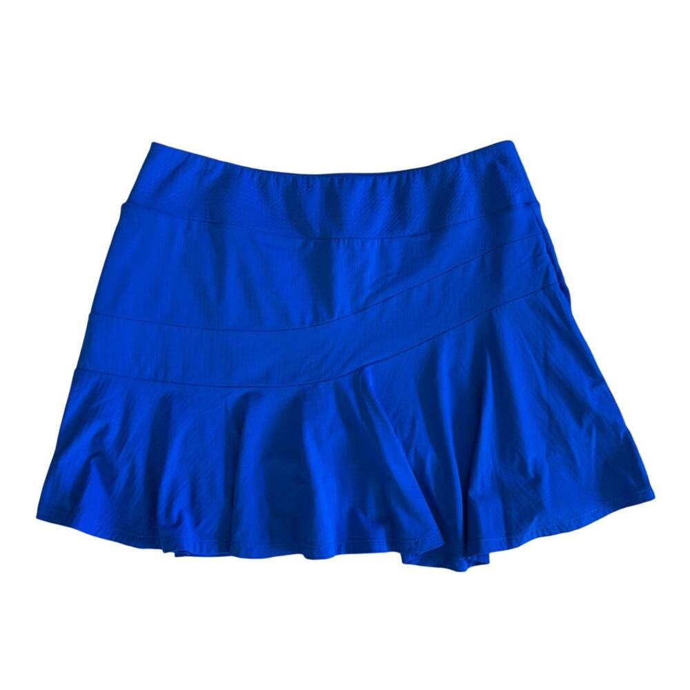 IBKUL Flounce Tennis Skirt Skort Royal Blue UPF 50+ Size Large